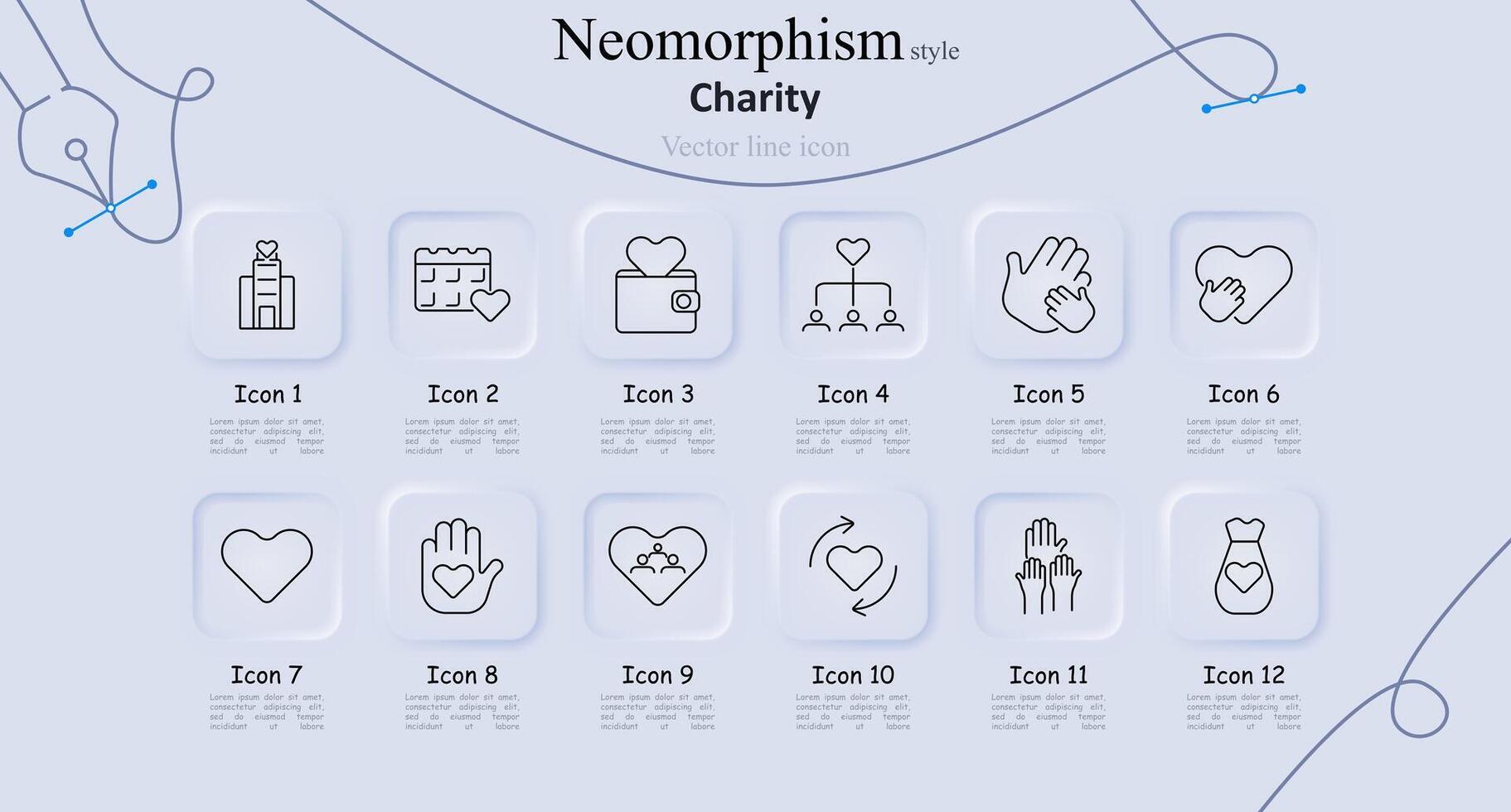 Charity set icon. Donation box, building, wallet, family tree, hands, heart, love, helping hands, community, exchange, helping hand. Nonprofit, support, and compassion concept vector