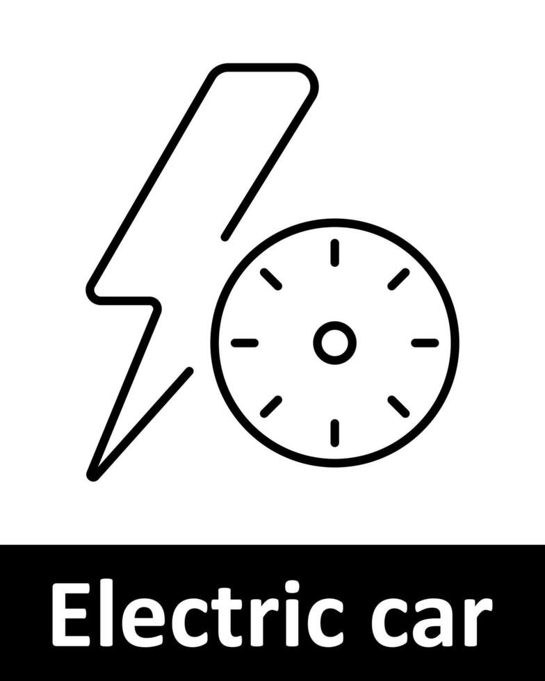 Electric car icons set. Battery, charger, lightning, plug, speed, home, vehicle, station, green energy, eco, fast charging. Line icons on beige background vector