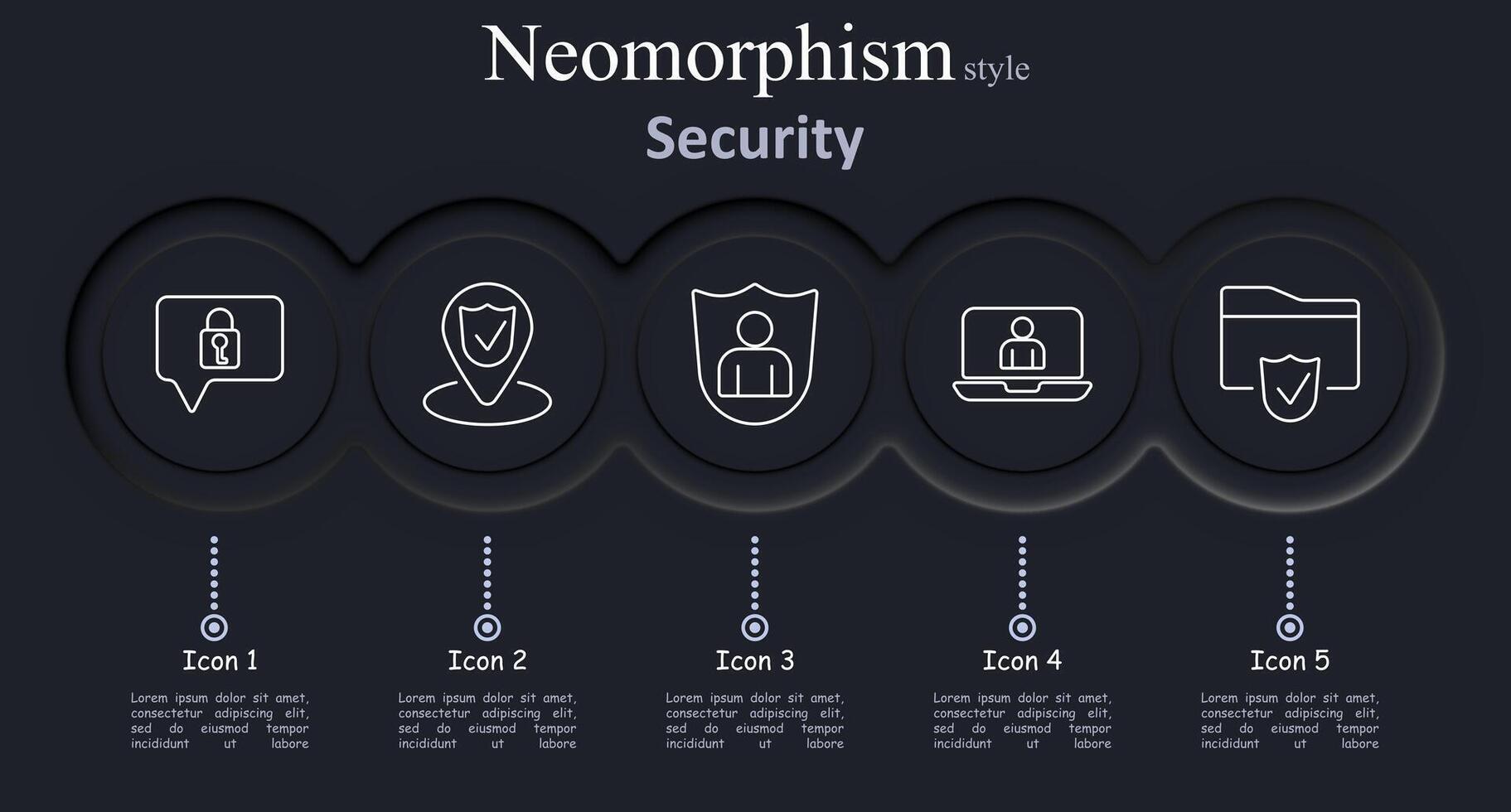 Security set icon. Lock, location pin, shield, laptop, secure folder, protection, safety, computer, data, privacy, cybersecurity, encryption, defense. vector