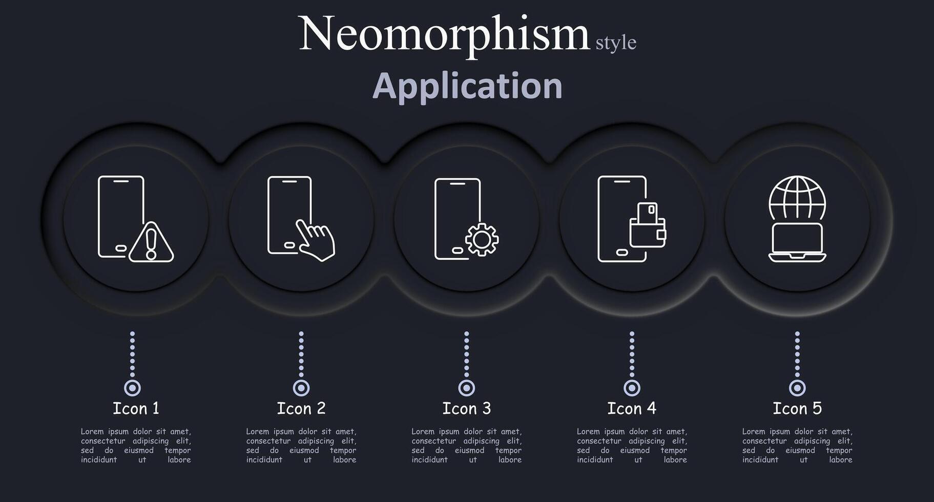 Application set icon. Mobile alert, touch screen, mobile settings, mobile payment, online connection, app, phone, warning, settings, wallet, internet. vector