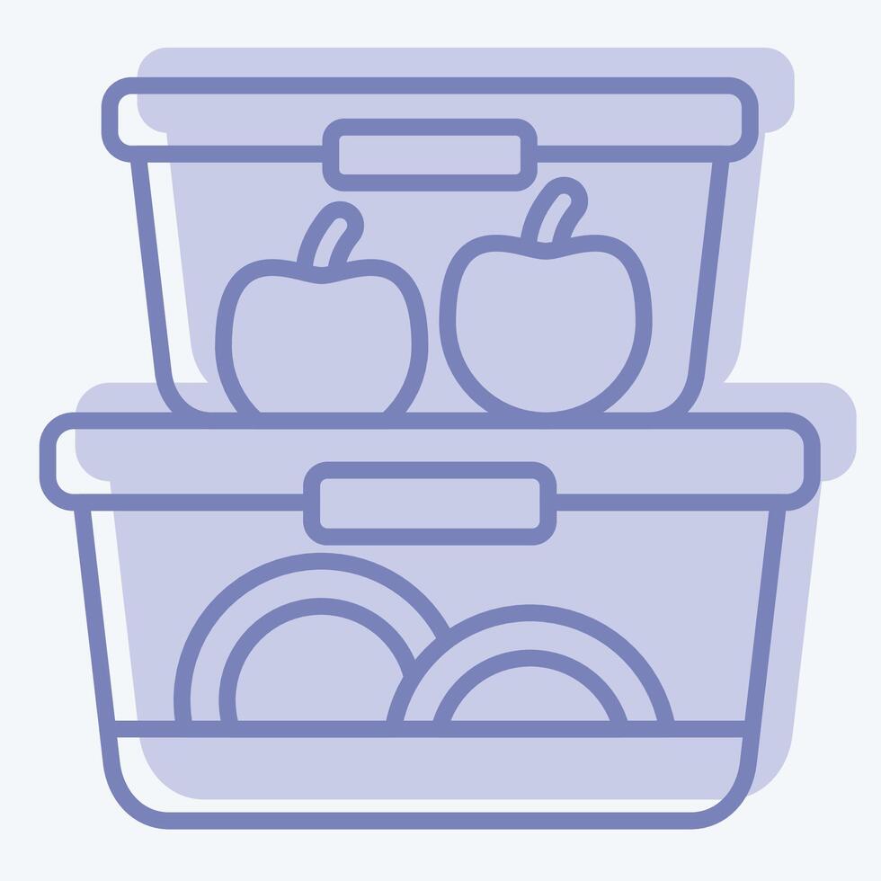 Icon Food Container. related to Kitchen Tool symbol. two tone style. simple design illustration vector