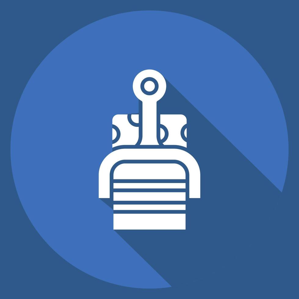 Icon Cheese Slicer. related to Kitchen Tool symbol. long shadow style. simple design illustration vector