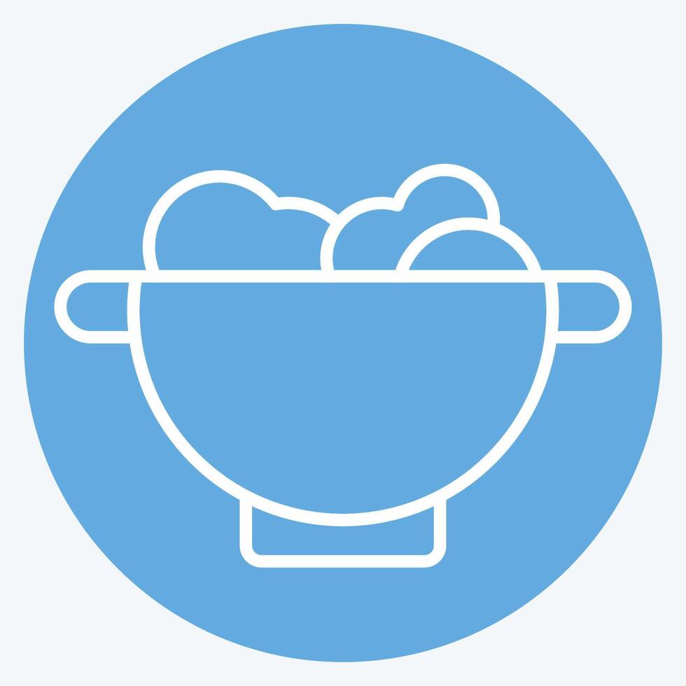 Icon Colander. related to Kitchen Tool symbol. blue eyes style. simple design illustration vector