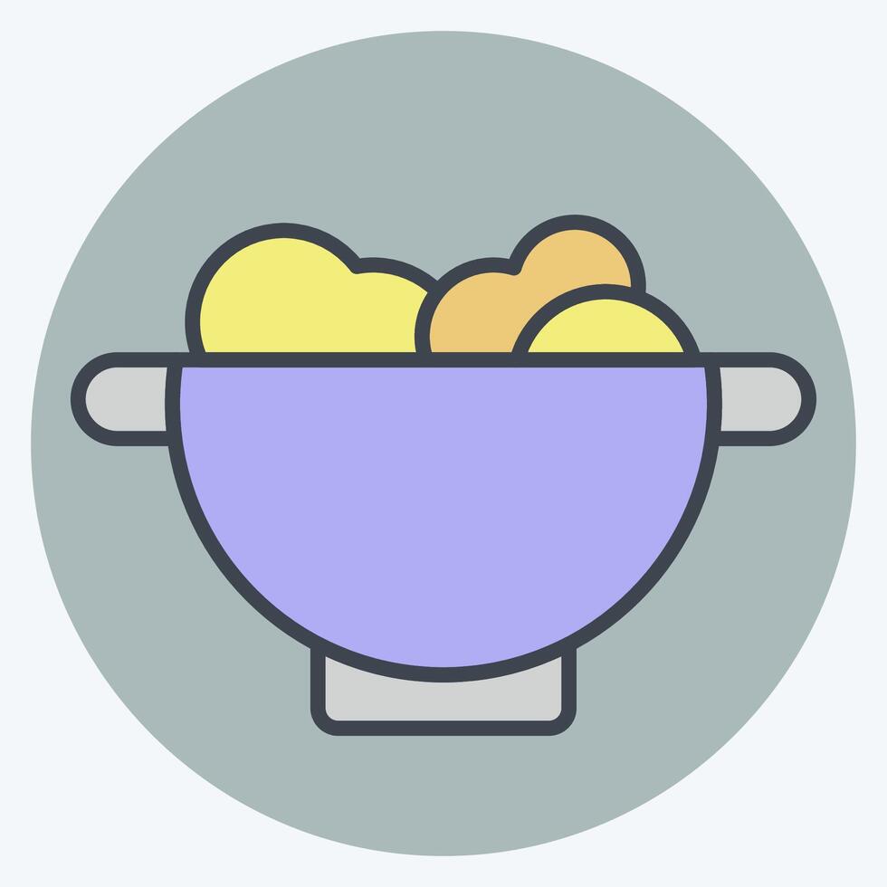Icon Colander. related to Kitchen Tool symbol. color mate style. simple design illustration vector