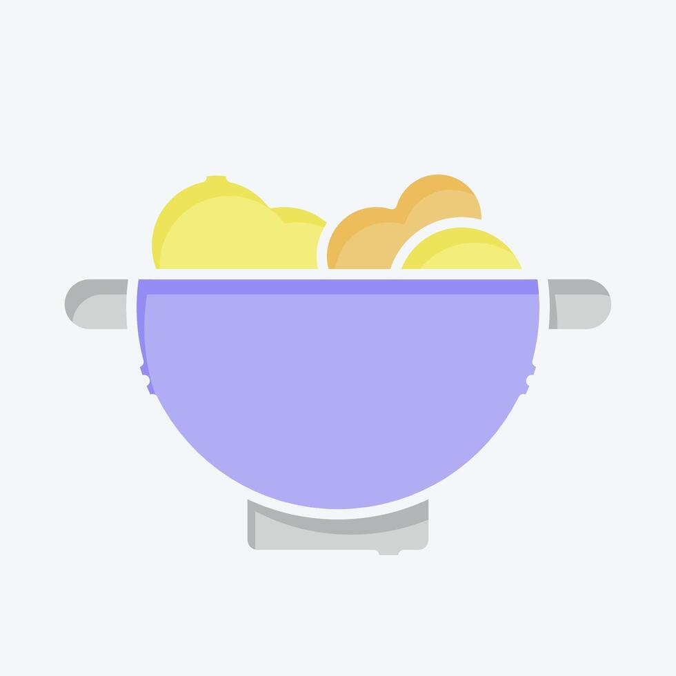 Icon Colander. related to Kitchen Tool symbol. doodle style. simple design illustration vector