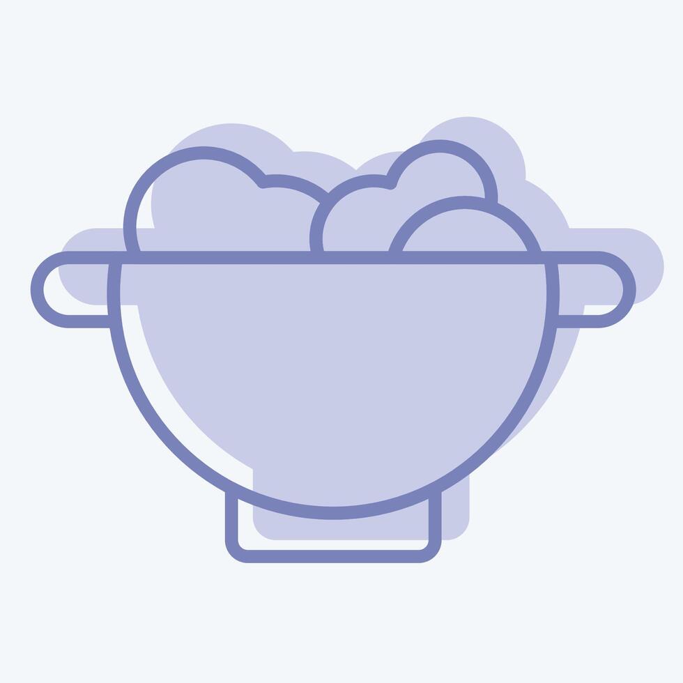 Icon Colander. related to Kitchen Tool symbol. two tone style. simple design illustration vector