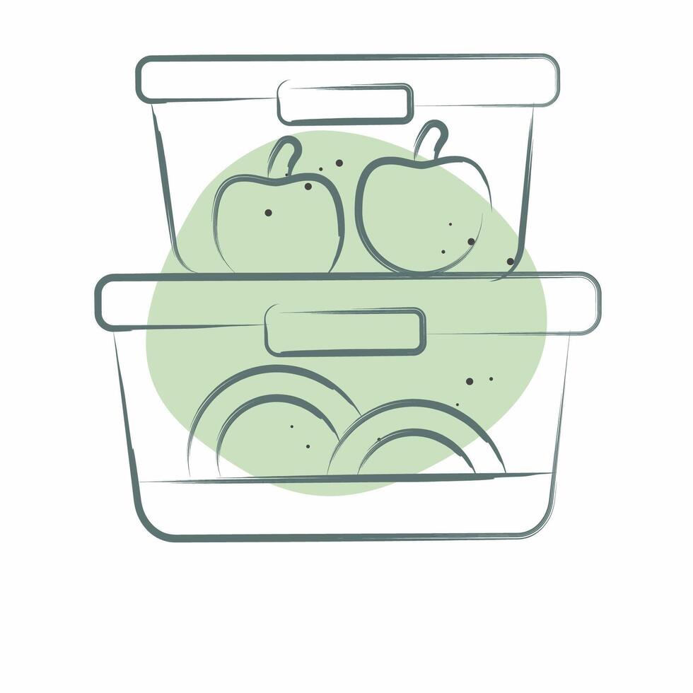 Icon Food Container. related to Kitchen Tool symbol. Color Spot Style. simple design illustration vector