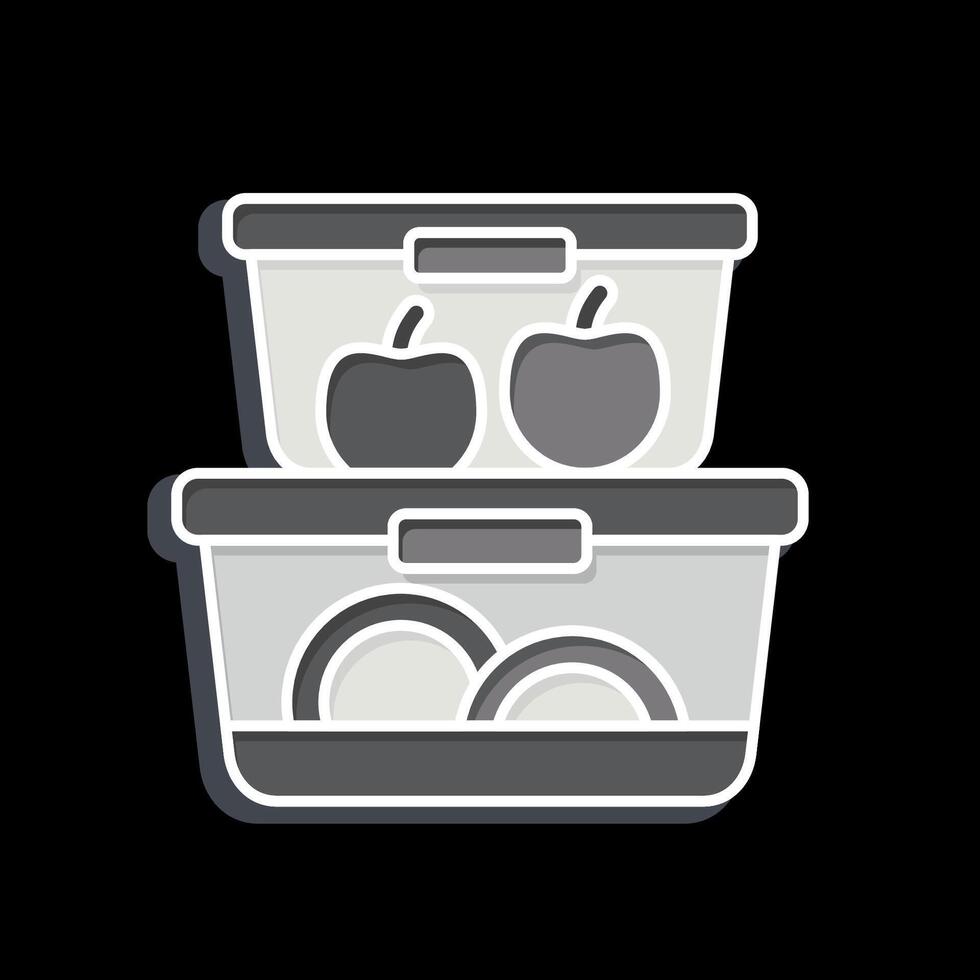 Icon Food Container. related to Kitchen Tool symbol. glossy style. simple design illustration vector