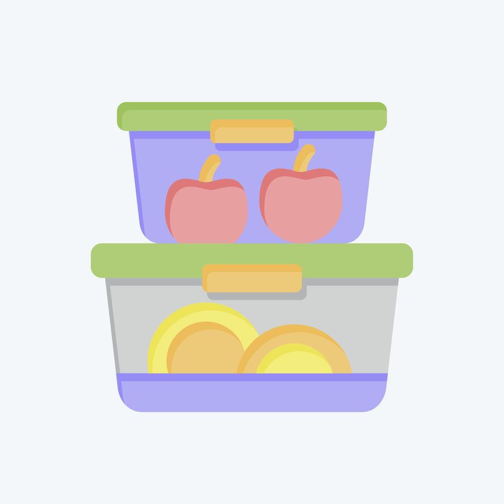 Icon Food Container. related to Kitchen Tool symbol. flat style. simple design illustration vector