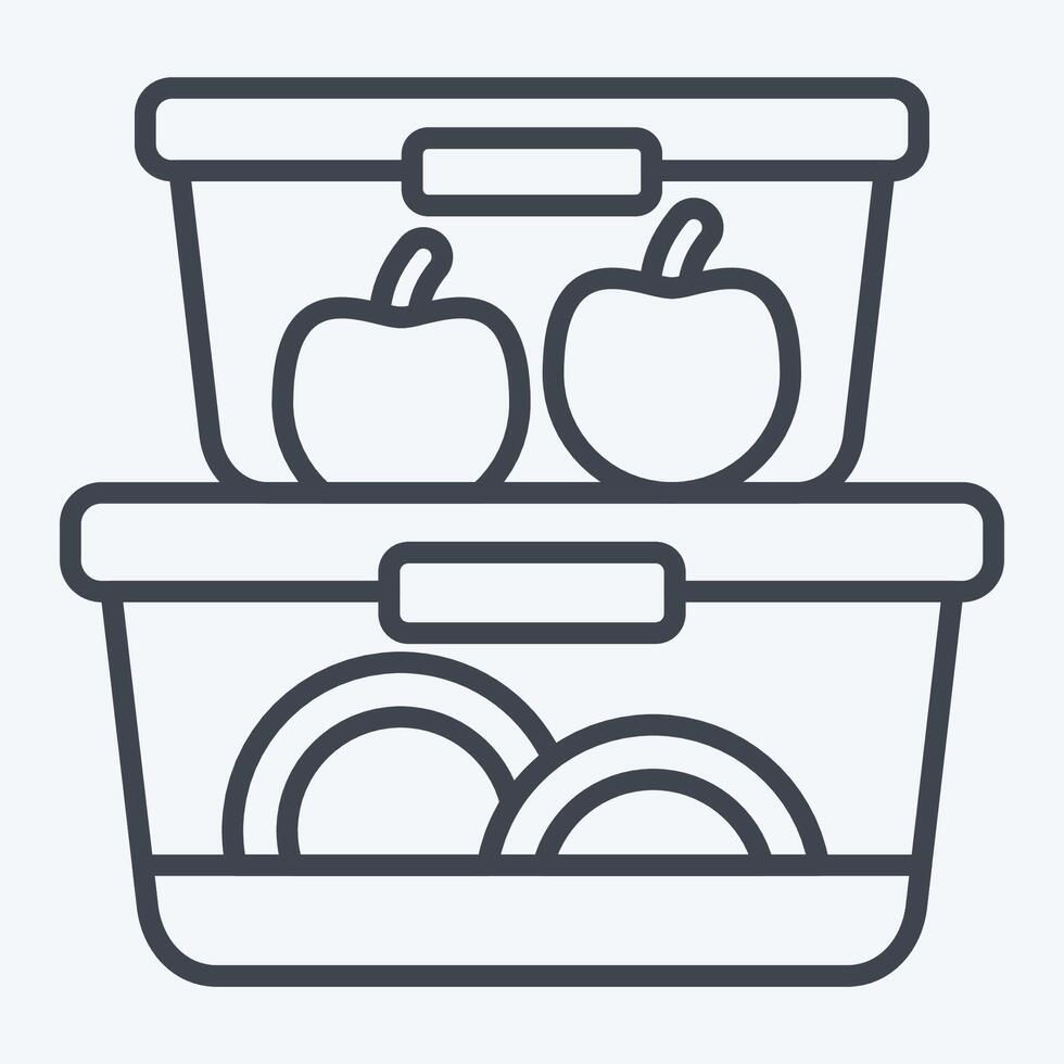Icon Food Container. related to Kitchen Tool symbol. line style. simple design illustration vector