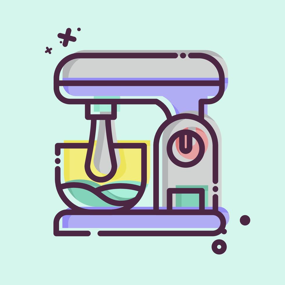 Icon Kitchen Mixer. related to Kitchen Tool symbol. MBE style. simple design illustration vector
