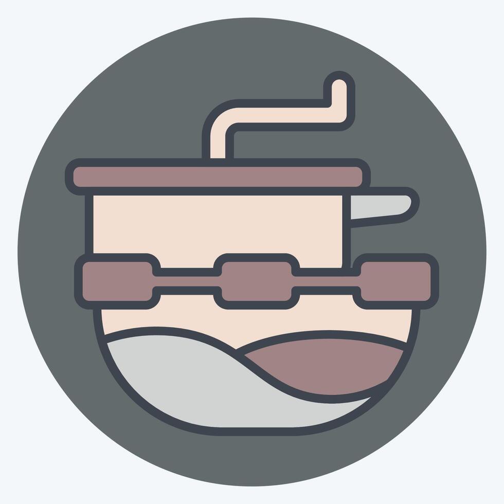 Icon Food Mill. related to Kitchen Tool symbol. color mate style. simple design illustration vector
