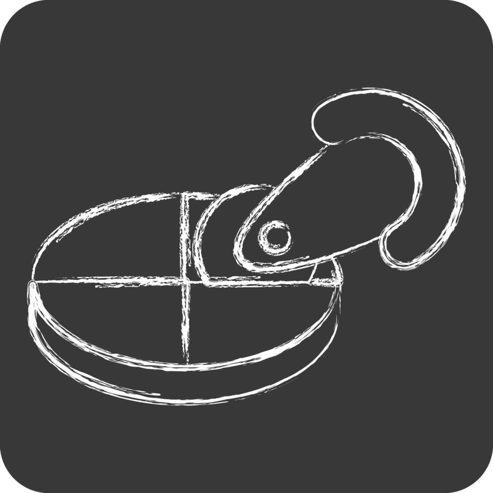Icon Pizza Cutter. related to Kitchen Tool symbol. chalk Style. simple design illustration vector