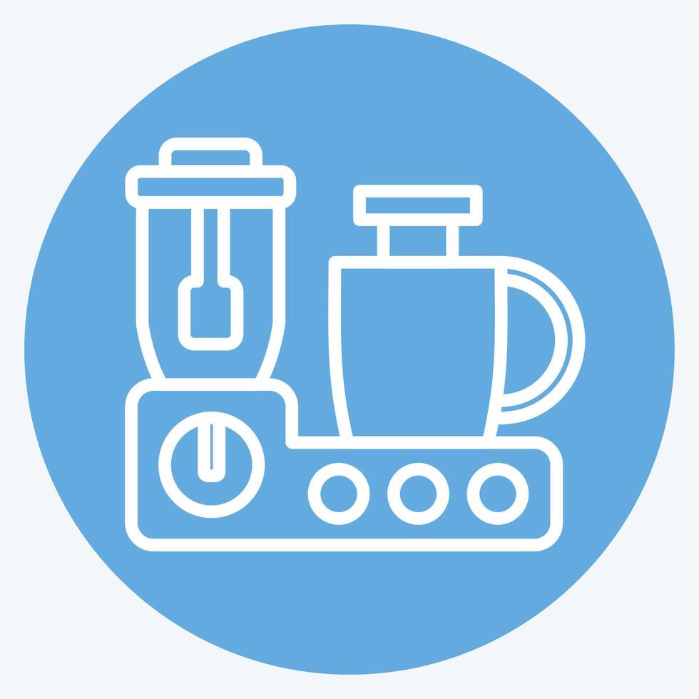 Icon Food Processor. related to Kitchen Tool symbol. blue eyes style. simple design illustration vector