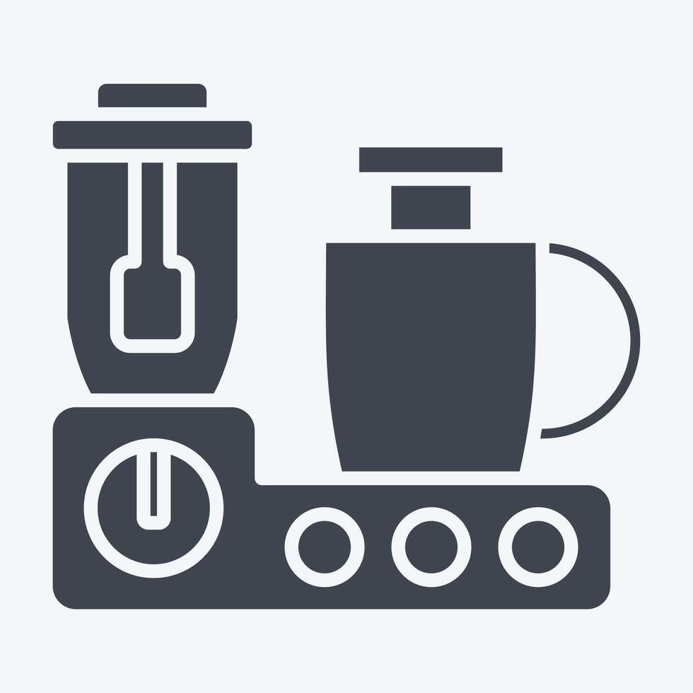 Icon Food Processor. related to Kitchen Tool symbol. glyph style. simple design illustration vector
