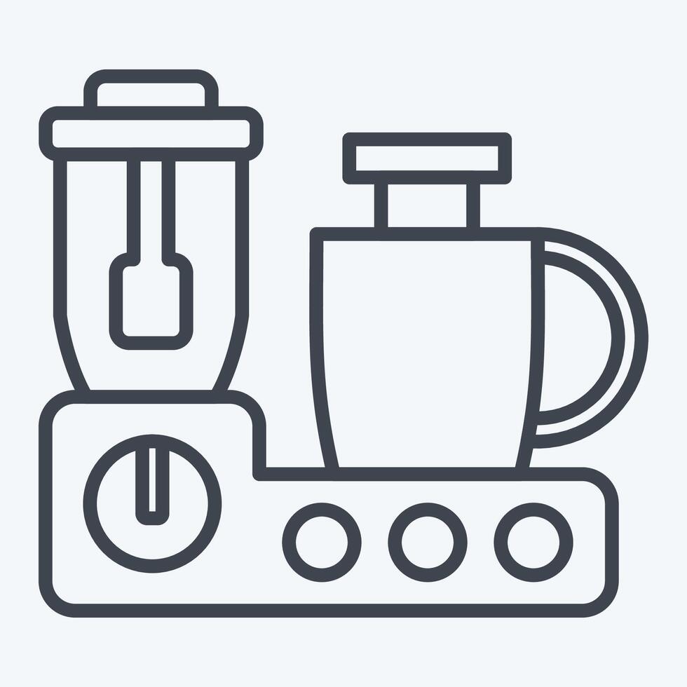 Icon Food Processor. related to Kitchen Tool symbol. line style. simple design illustration vector