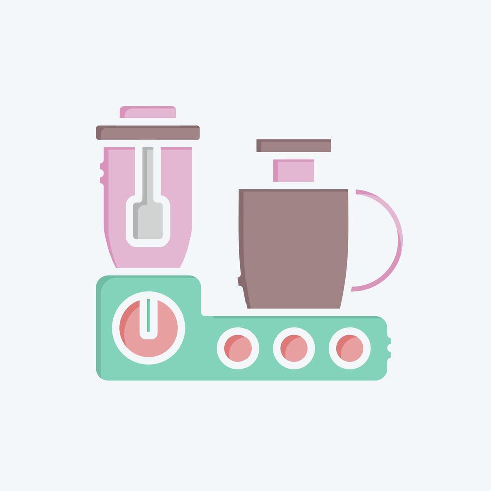 Icon Food Processor. related to Kitchen Tool symbol. doodle style. simple design illustration vector