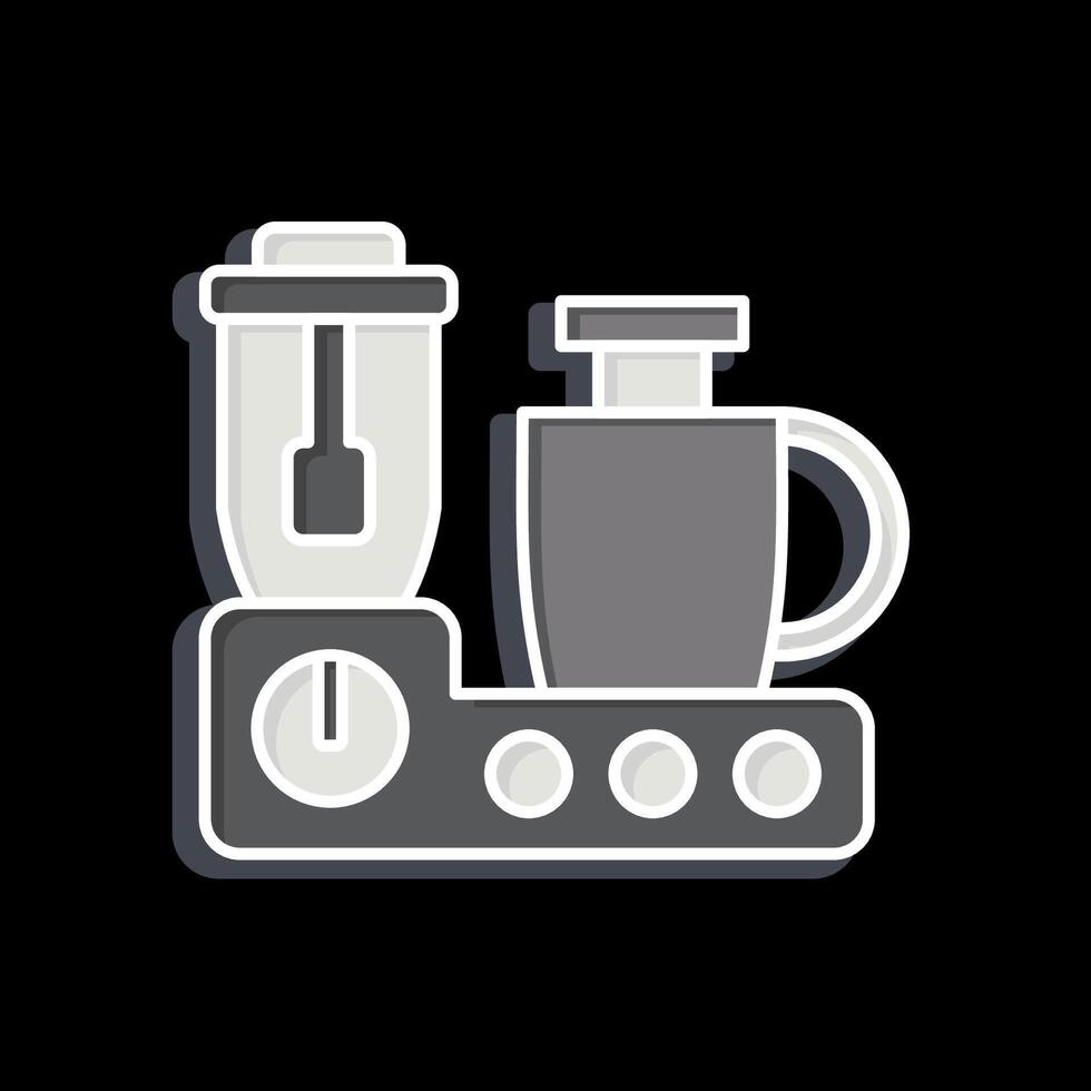Icon Food Processor. related to Kitchen Tool symbol. glossy style. simple design illustration vector