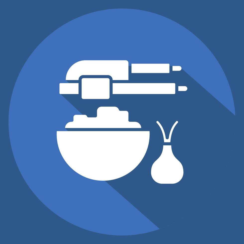 Icon Garlic Press. related to Kitchen Tool symbol. long shadow style. simple design illustration vector