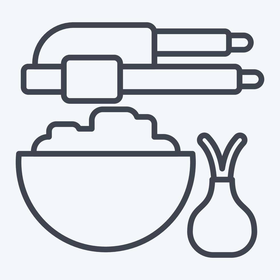 Icon Garlic Press. related to Kitchen Tool symbol. line style. simple design illustration vector