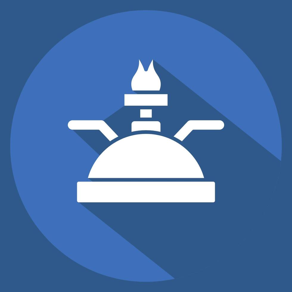 Icon Gas Burner. related to Kitchen Tool symbol. long shadow style. simple design illustration vector