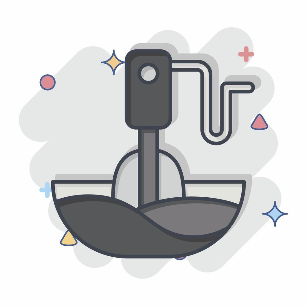 Icon Hand Blender. related to Kitchen Tool symbol. comic style. simple design illustration vector