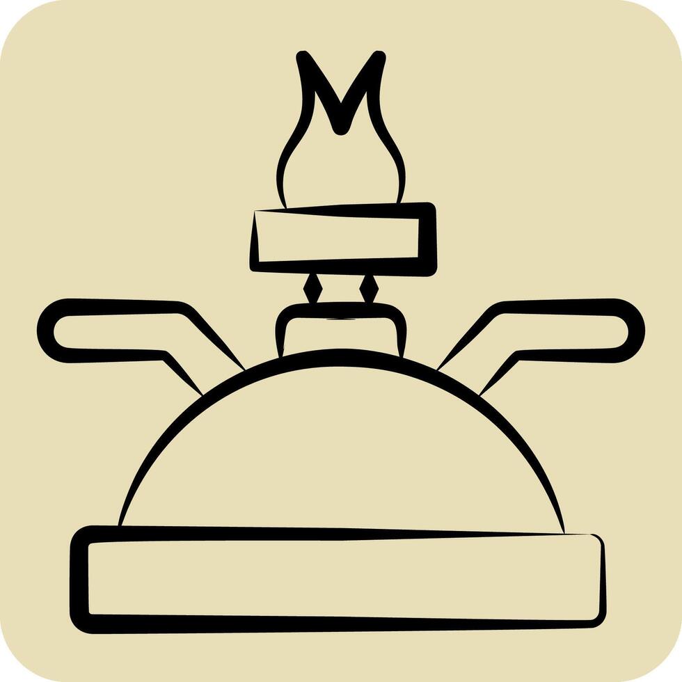 Icon Gas Burner. related to Kitchen Tool symbol. hand drawn style. simple design illustration vector