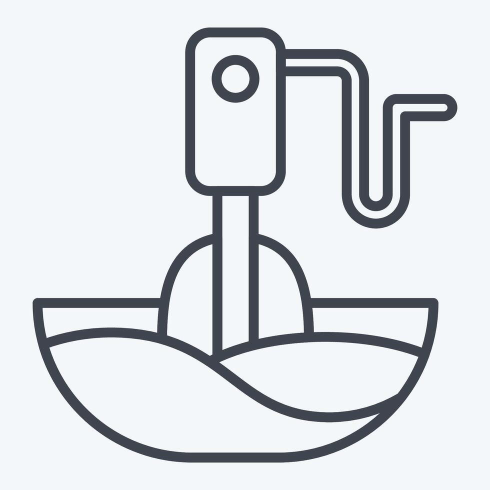 Icon Hand Blender. related to Kitchen Tool symbol. line style. simple design illustration vector