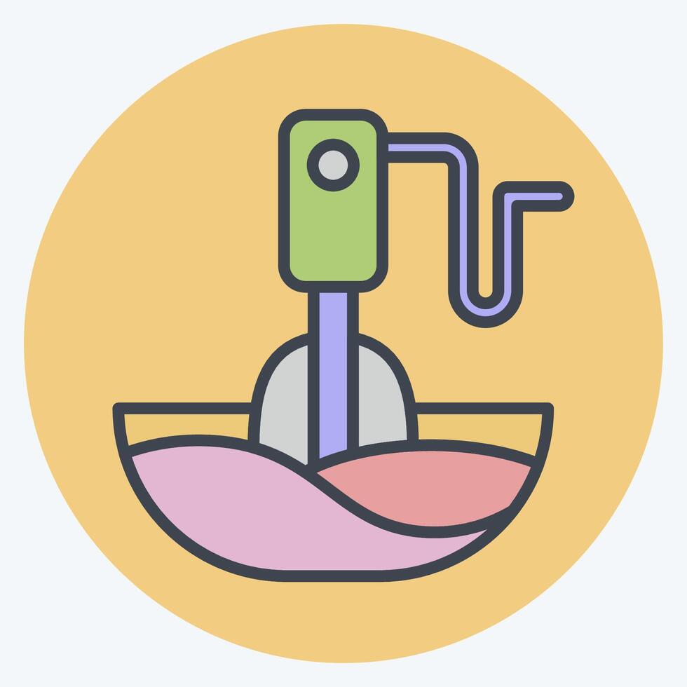 Icon Hand Blender. related to Kitchen Tool symbol. color mate style. simple design illustration vector