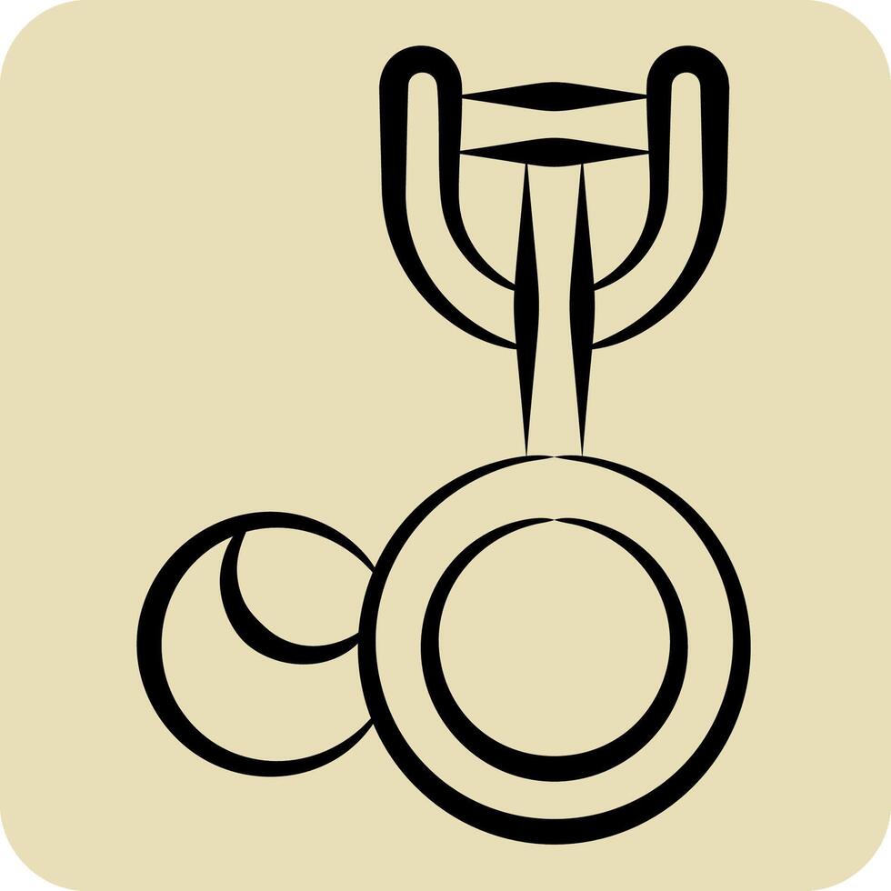 Icon Ice Cream Scoop. related to Kitchen Tool symbol. hand drawn style. simple design illustration vector