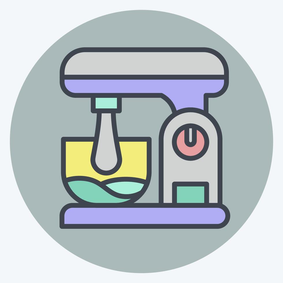 Icon Kitchen Mixer. related to Kitchen Tool symbol. color mate style. simple design illustration vector