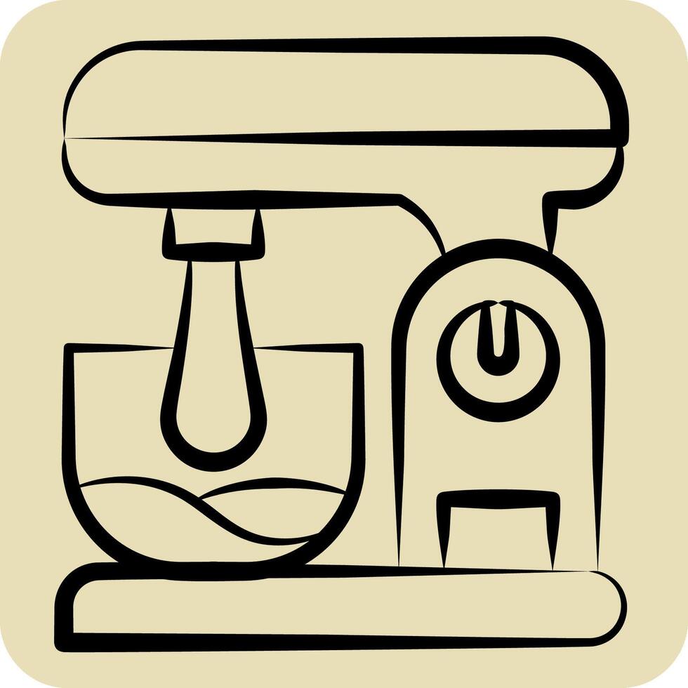 Icon Kitchen Mixer. related to Kitchen Tool symbol. hand drawn style. simple design illustration vector