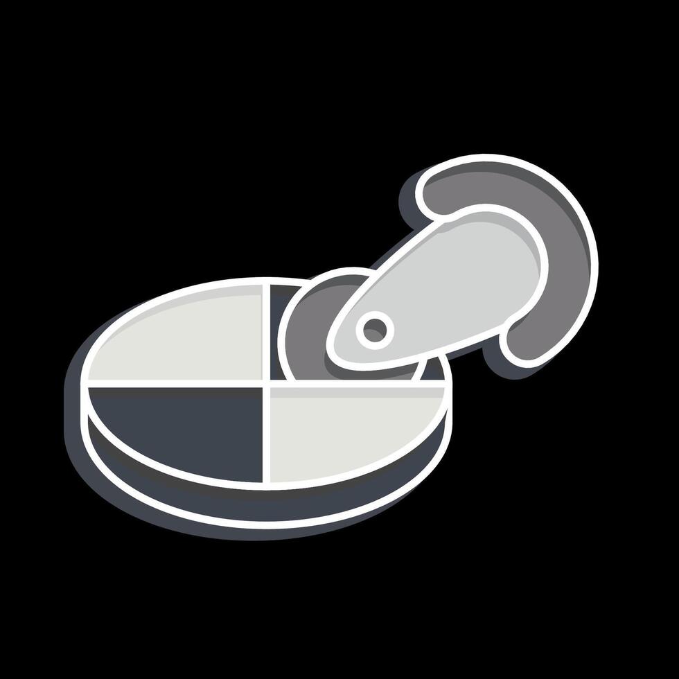 Icon Pizza Cutter. related to Kitchen Tool symbol. glossy style. simple design illustration vector
