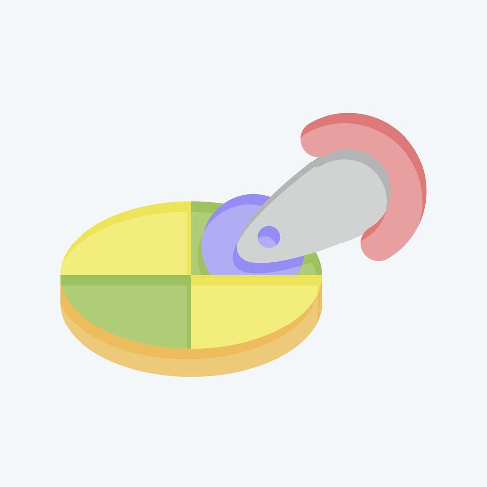 Icon Pizza Cutter. related to Kitchen Tool symbol. flat style. simple design illustration vector