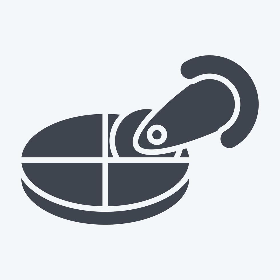 Icon Pizza Cutter. related to Kitchen Tool symbol. glyph style. simple design illustration vector