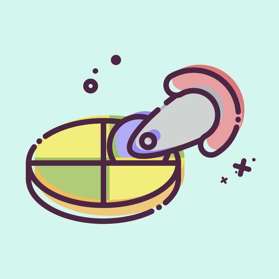 Icon Pizza Cutter. related to Kitchen Tool symbol. MBE style. simple design illustration vector