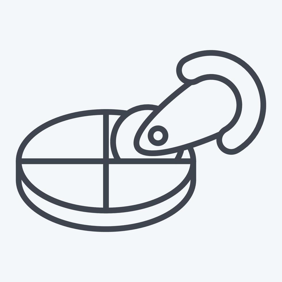 Icon Pizza Cutter. related to Kitchen Tool symbol. line style. simple design illustration vector