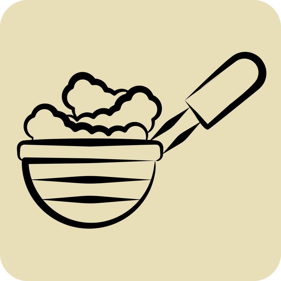 Icon Spider Strainer. related to Kitchen Tool symbol. hand drawn style. simple design illustration vector
