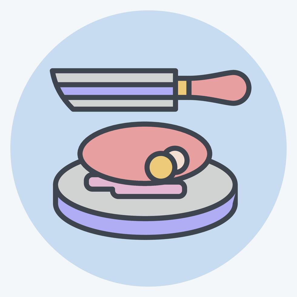 Icon Steak Knife Set. related to Kitchen Tool symbol. color mate style. simple design illustration vector