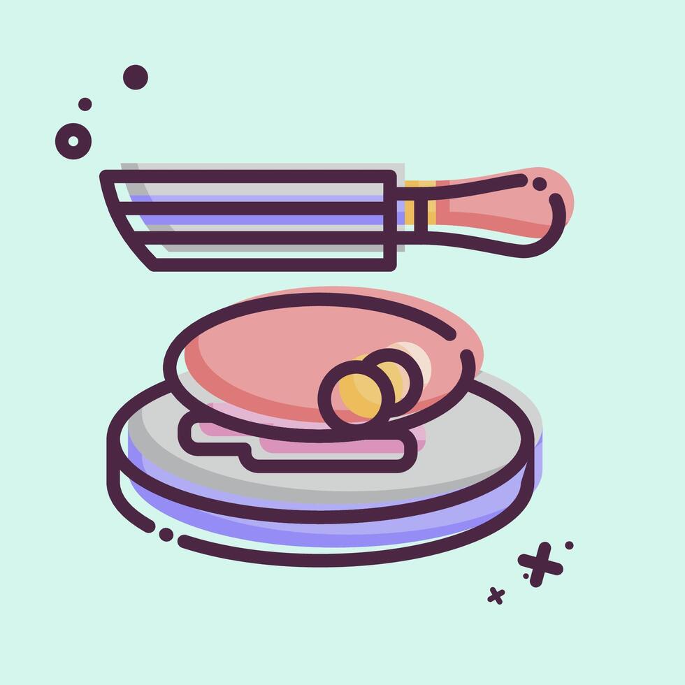 Icon Steak Knife Set. related to Kitchen Tool symbol. MBE style. simple design illustration vector
