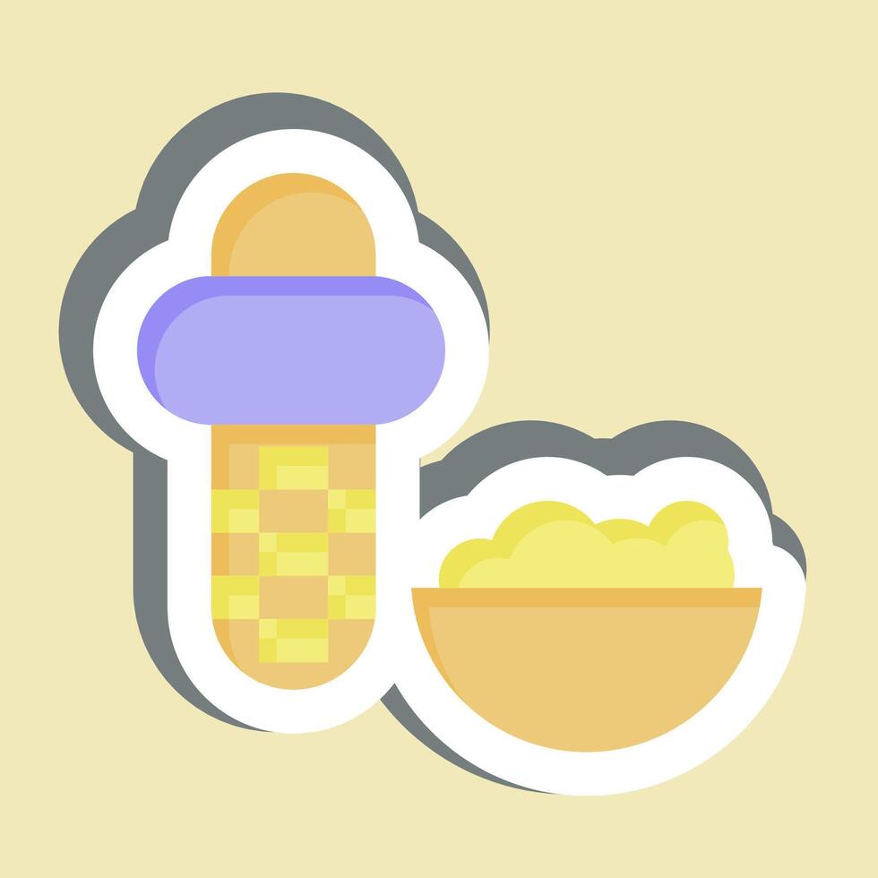 Sticker Corn Kerneler. related to Kitchen Tool symbol. simple design illustration vector