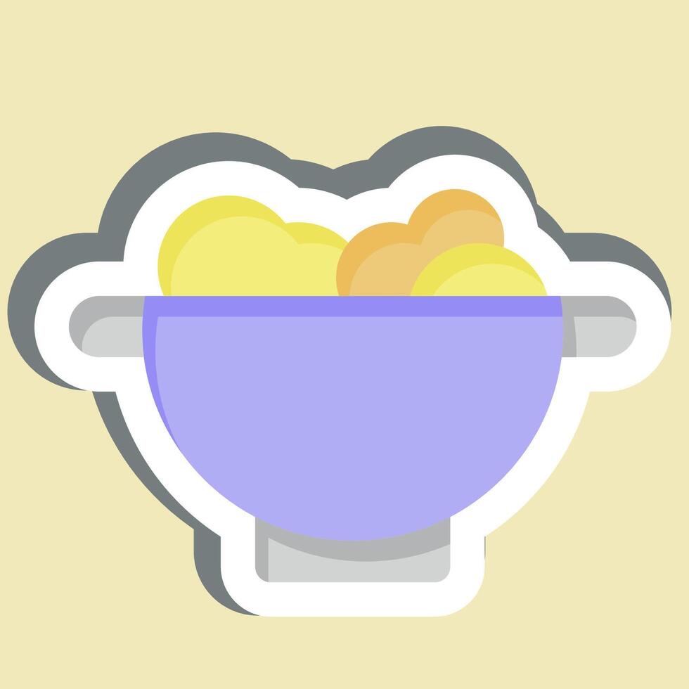 Sticker Colander. related to Kitchen Tool symbol. simple design illustration vector