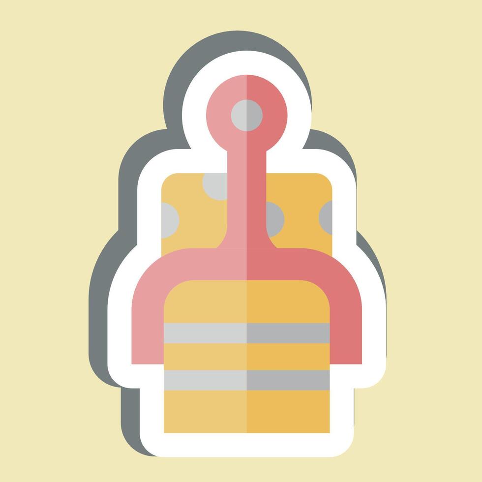 Sticker Cheese Slicer. related to Kitchen Tool symbol. simple design illustration vector