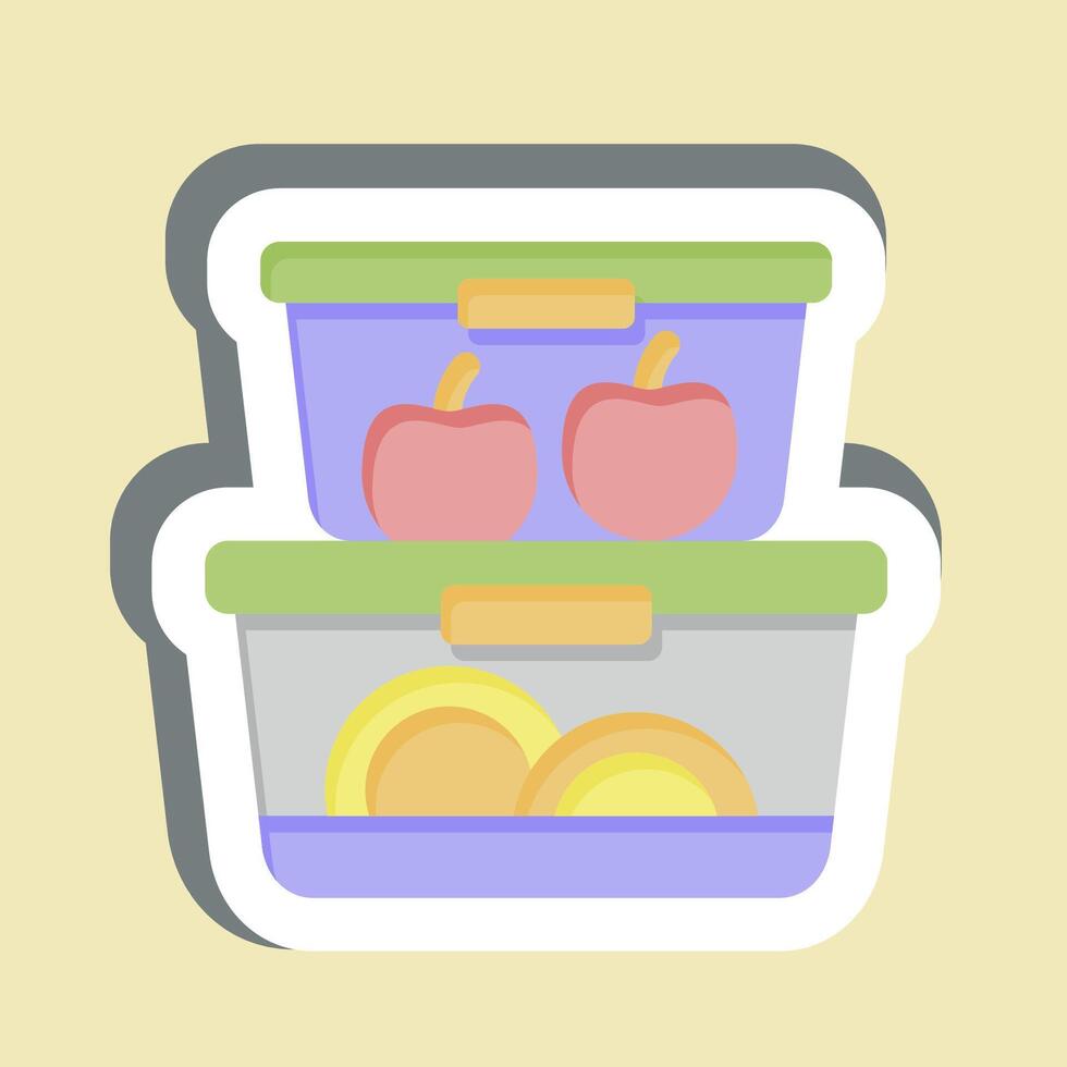 Sticker Food Container. related to Kitchen Tool symbol. simple design illustration vector