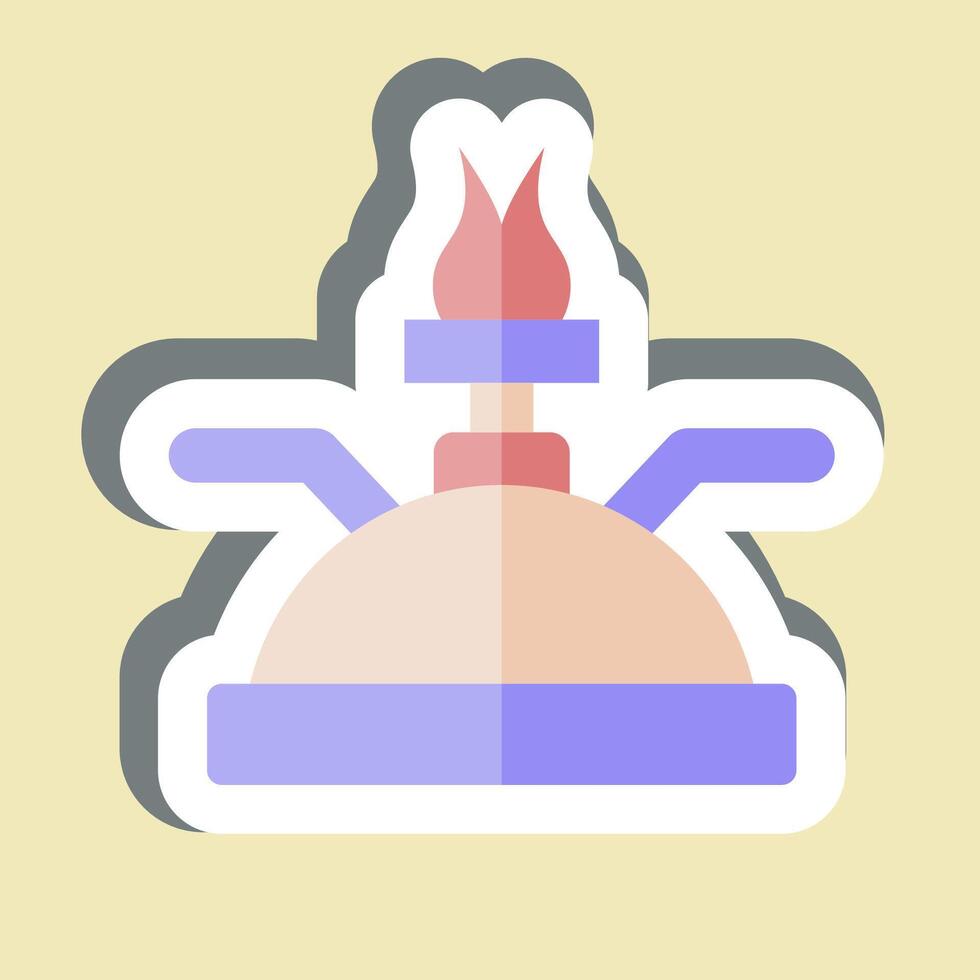Sticker Gas Burner. related to Kitchen Tool symbol. simple design illustration vector