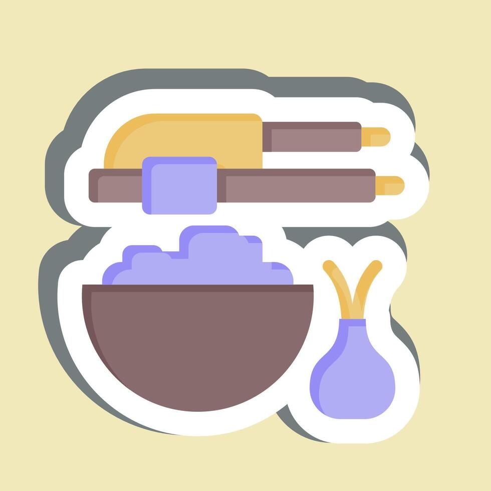 Sticker Garlic Press. related to Kitchen Tool symbol. simple design illustration vector