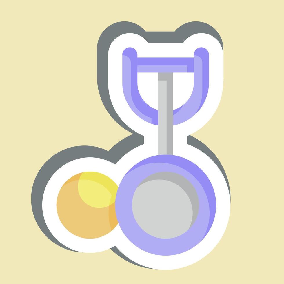 Sticker Ice Cream Scoop. related to Kitchen Tool symbol. simple design illustration vector