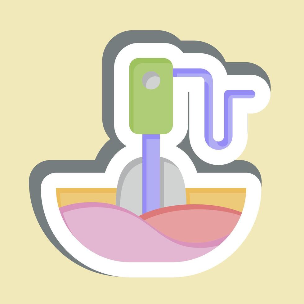 Sticker Hand Blender. related to Kitchen Tool symbol. simple design illustration vector