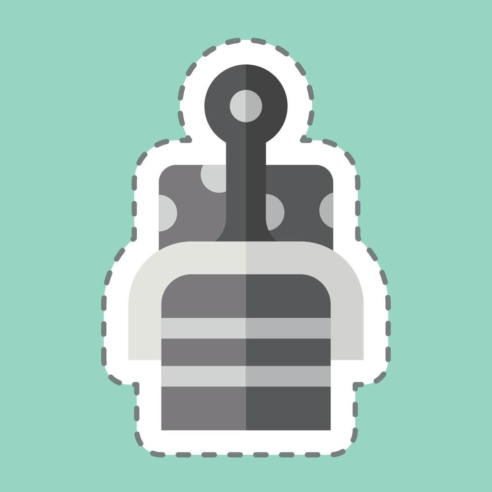 Sticker line cut Cheese Slicer. related to Kitchen Tool symbol. simple design illustration vector