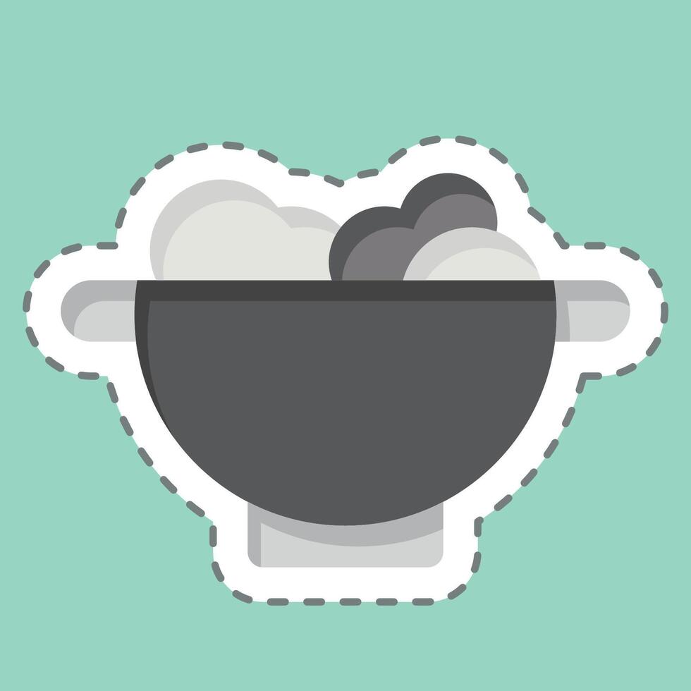 Sticker line cut Colander. related to Kitchen Tool symbol. simple design illustration vector
